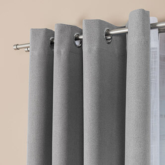 Dekorační zatemňující závěs SUPER BLACKOUT s kroužky světle šedá color 023 (cena za 1 kus) 140x250 cm  100% stínění Mybesthome