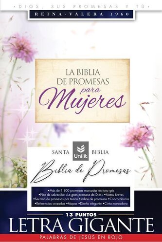 Santa Biblia de Promesas Reina-Valera 1960 / Letra Gigante - 13 Puntos / Piel Especial Con Índice / Floral // Spanish Promise Bi