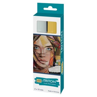 Sada akrylových markerů Triton 2ks 15mm Silver and Gold