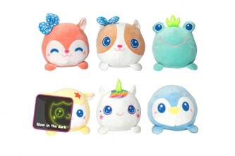 Zvířátko svítící ve tmě plyšové 20x26cm 6 druhů 24m+