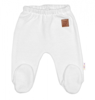 Pletené kojenecké polodupačky Hand Made, bílé, vel. 62; 62 (2-3m)