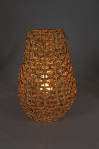 Proutěná lucerna s držadlem 41 cm natural