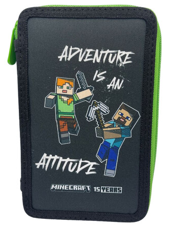 Dvojité školní pouzdro Minecraft: Dobrodružství (12 x 20 x 6 cm)