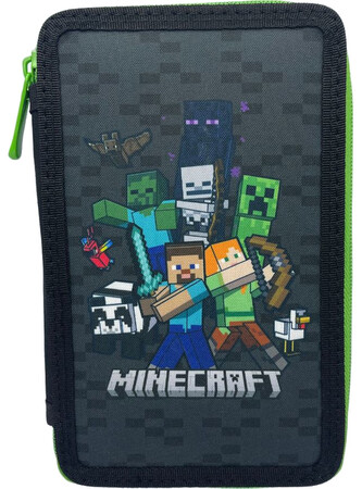 Dvojité školní pouzdro Minecraft: Postavy (12 x 20 x 6 cm)