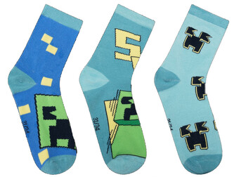 Dětské ponožky Minecraft: Ikony set 3 párů (EU 35-38)