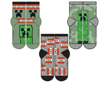 Dětské ponožky Minecraft: TNT set 3 párů (EU 27-30)