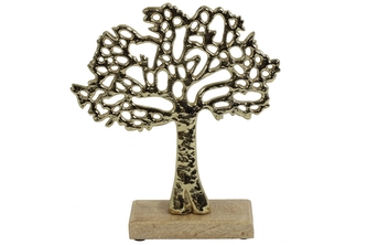 Kovový strom života Jarle zlatý 22x19x5 cm
