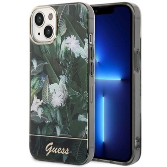 Etui Guess Jungle Collection na iPhone 14 Plus - zielone