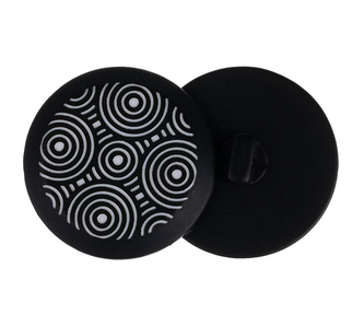 Knoflík - sada 3 ks - černá, bílá - prům. 30 mm