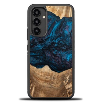 Etui Bewood Unique Neptun z drewna i żywicy na Samsung Galaxy A54 5G - granatowo-czarne