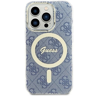 Etui Guess IML 4G MagSafe na iPhone 15 / 14 / 13 - niebieskie