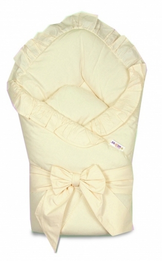 Baby Nellys Rychlozavinovačka s volánkem a stuhou - ecru