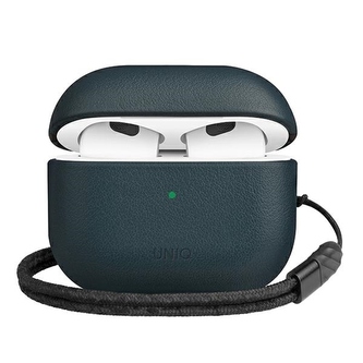 Etui UNIQ Terra Genuine Leather na AirPods 3 - niebieskie