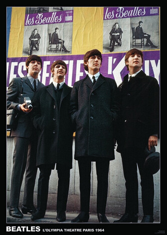 Plakát, Obraz - Beatles - Paris 1964, 59.4 × 84.1 cm
