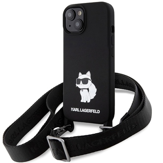 Etui Karl Lagerfeld Crossbody Silicone Choupette do iPhone 15 - czarne