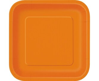 Talerzyki papierowe pomarańczowe 23cm 14szt