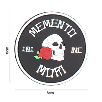 Gumová nášivka 101 Inc Memento Mori - černá