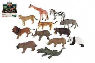 Zvířátka safari ZOO plast 13-18cm mix druhů - 1 kus