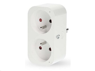 SmartLife chytrá DUO zásuvka NEDIS WIFIP141EWT /Wi-Fi/měřič spotřeby/16A/3680W/bílá