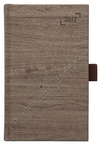 Diář 2017 - Wood hnědý týdenní kapesní