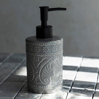 Dávkovač | INDIE | šedá | 7,5x7,5x17,5 cm | 895444 Homla