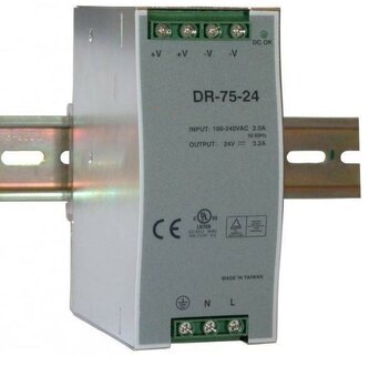 Průmyslový zdroj Carspa DR-75-24, 24V=/75W, spínaný na DIN lištu