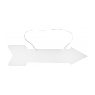 Kartonová tabule šipka bílá - 43 x 10,8 x 17 cm