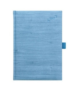 Diář 2017 - Wood modrý týdenní A5