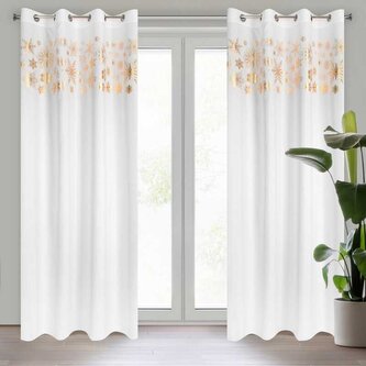 Vánoční dekorační závěs s kroužky ASTORIA bílá 140x250 cm (cena za 1 kus) MyBestHome