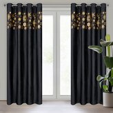 Vánoční dekorační závěs s kroužky ASTORIA černá 140x250 cm (cena za 1 kus) MyBestHome