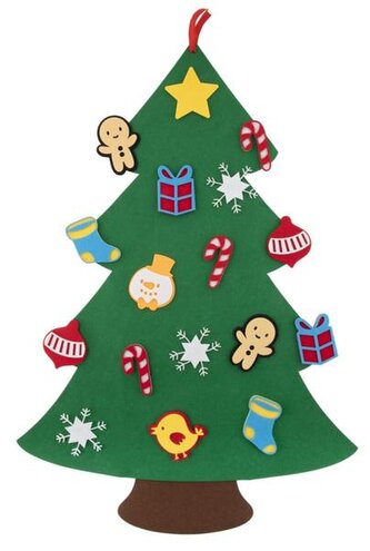 VÁNOČNÍ PLSTĚNÝ STROM OZDOB SI SÁM 72 CM-17 OZDOB