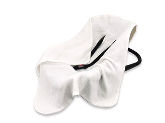 Zavinovací deka s kapucí, mušelín 80x80 cm, smetanová