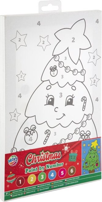 GRAFIX Malování podle čísel: Vánoční stromeček, plátno na rámu 19,5x29,7 cm GRAFIX Malování podle čísel: Vánoční stromeček, plátno na rámu 19,5x29,7 cm