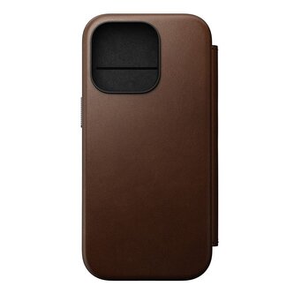 Nomad Modern Leather Folio, brown - iPhone 16 Pro