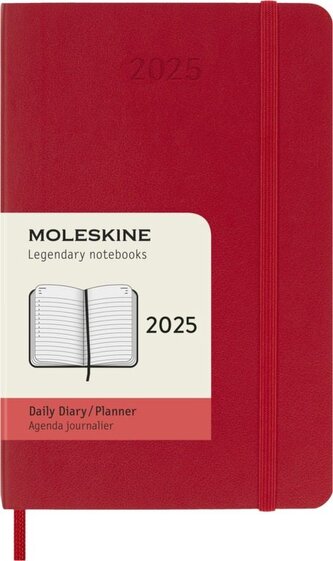 Moleskine Diář 2025 denní měkký červený S