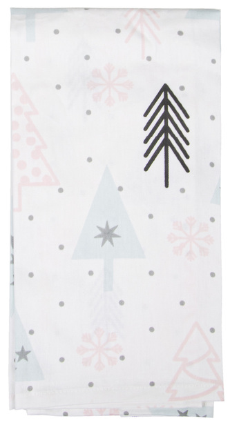 Vánoční utěrka TREELIGHT 45x65 cm bílá/šedá 100% bavlna