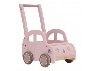Chodítko auto dřevěné Pink