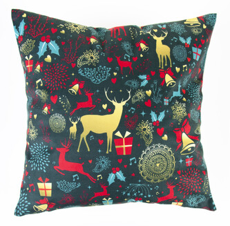 Vánoční polštář MERRY CHRISTMAS zelená motiv C 40x40 cm