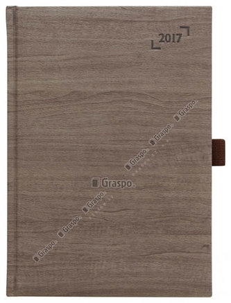 Diář 2017 - Wood hnědý denní A5