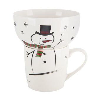 Hrnek s miskou sněhulák 0,35 l