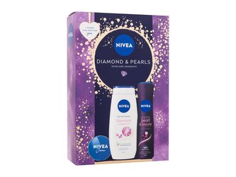Nivea Diamond & Pearls univerzální krém Creme 30 ml + antiperspirant Pearl & Beauty Black 150 ml + sprchový krém Diamond & Argan Oil 250 ml