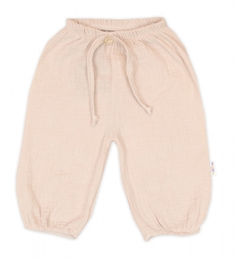 Mušelínové kalhoty Boy, Nature, béžové, vel. 62; 62 (2-3m)