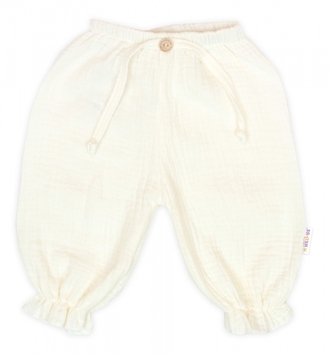 Mušelínové kalhoty Girl, Nature, smetanové, vel. 62; 62 (2-3m)