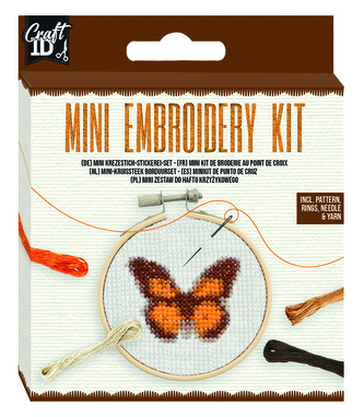 Vyšívání křížkovým stehem, mini sada - Motýl Vyšívání křížkovým stehem, mini sada - Motýl