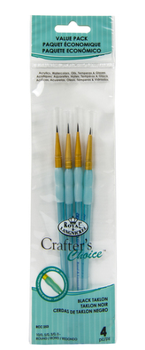 Malířské štětce  4ks ,,Black Taklon Round " 10/0, 5/0, 3/0, 0-