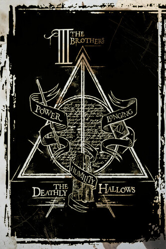 Umělecký tisk Harry Potter - Deathly Hallows Graphic, 26.7 × 40 cm