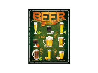 Nekupto Plechová cedule Beer menu BU30014