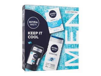 Nivea Men antiperspirant Invisible Black & White Fresh 50 ml + balzám po holení Men Sensitive Cool 100 ml + sprchový gel Men Sensitive 250 ml