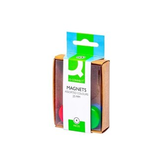Sada magnetů Q-Connect 25 mm, mix barev, 4 ks