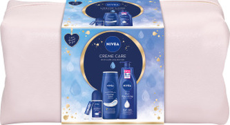 Nivea Creme Care tělové mléko Rich Nourishing 400 ml + sprchový gel Creme Care 250 ml + antiperspirant Protect & Care 50 ml + balzám na rty Labello Original 4,8 g + kosmetická taštička